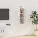 Wall Mounted Tv Cabinet Glossy Look White 40x34.5x80 Cm