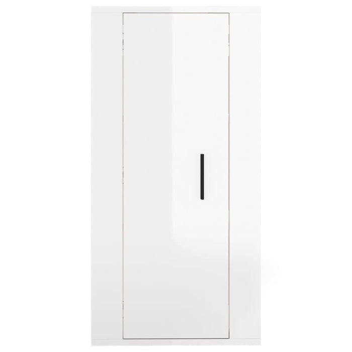 Wall Mounted Tv Cabinet Glossy Look White 40x34.5x80 Cm