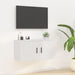 Wall Mounted Tv Cabinet Glossy Look White 80x34.5x40 Cm
