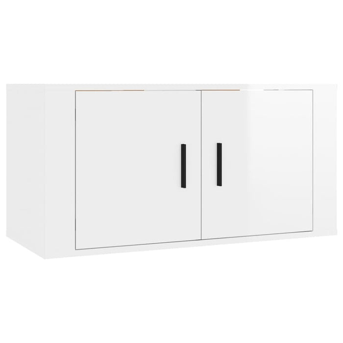 Wall Mounted Tv Cabinet Glossy Look White 80x34.5x40 Cm