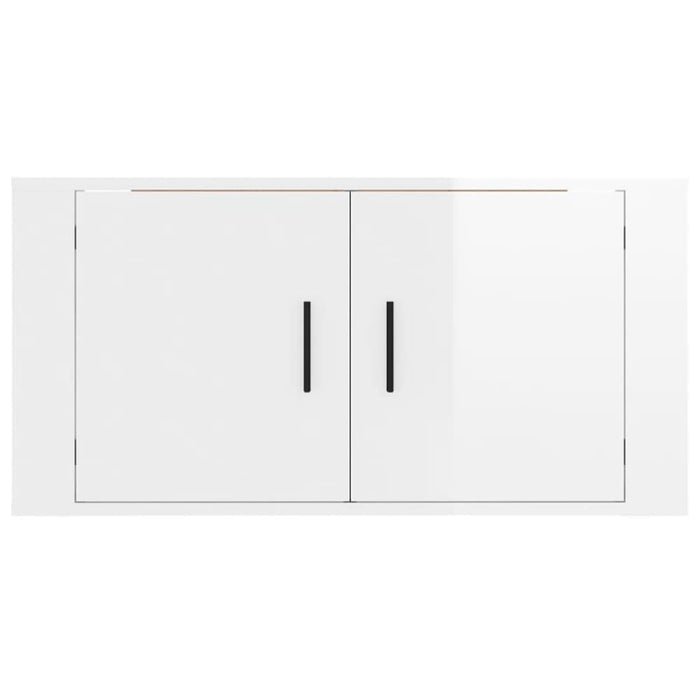 Wall Mounted Tv Cabinet Glossy Look White 80x34.5x40 Cm