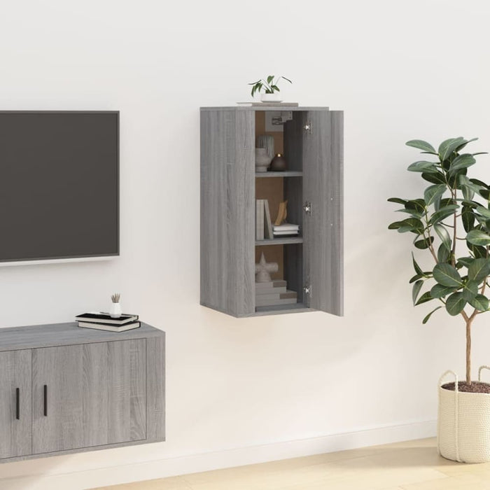 Wall Mounted Tv Cabinet Grey Sonoma 40x34.5x80 Cm Nollin