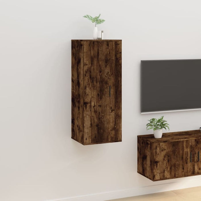 Wall Mounted Tv Cabinet Smoked Oak 40x34.5x100 Cm Nollnp