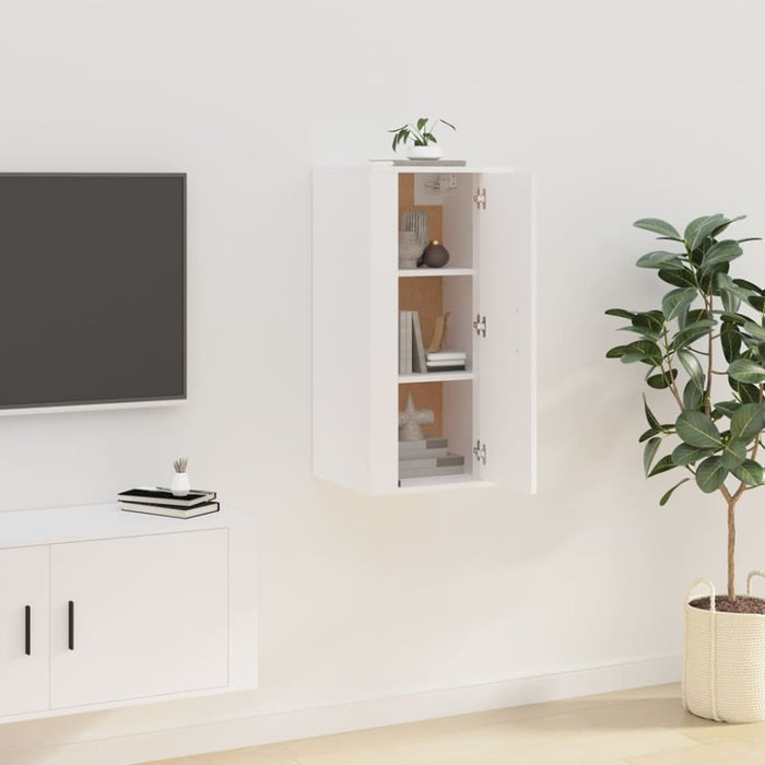Wall Mounted Tv Cabinet White 40x34.5x80 Cm Nollix