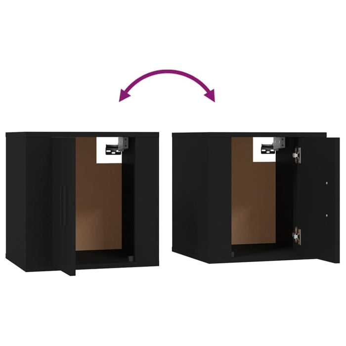 Wall Mounted Tv Cabinets 2 Pcs Black 40x34.5x40 Cm Nollat