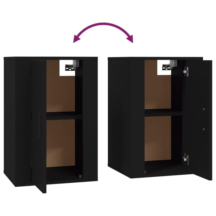 Wall Mounted Tv Cabinets 2 Pcs Black 40x34.5x60 Cm Nollpk