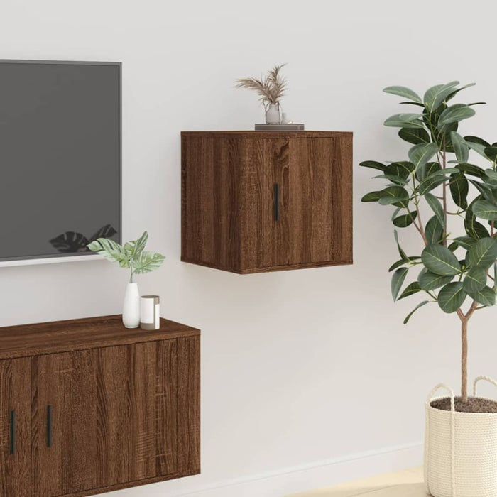 Wall Mounted Tv Cabinets 2 Pcs Brown Oak 40x34.5x40 Cm