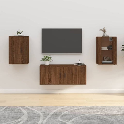 Wall Mounted Tv Cabinets 2 Pcs Brown Oak 40x34.5x60 Cm