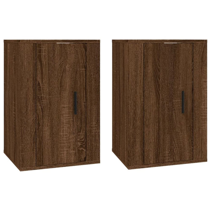 Wall Mounted Tv Cabinets 2 Pcs Brown Oak 40x34.5x60 Cm