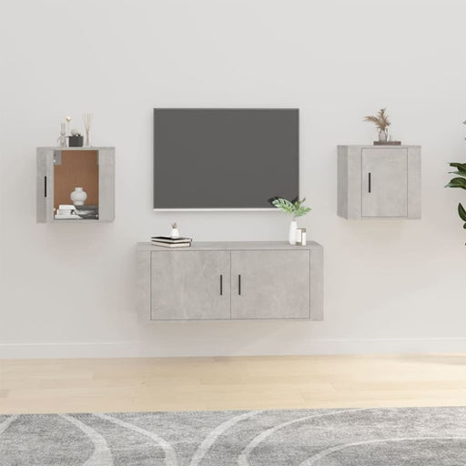 Wall Mounted Tv Cabinets 2 Pcs Concrete Grey 40x34.5x40 Cm