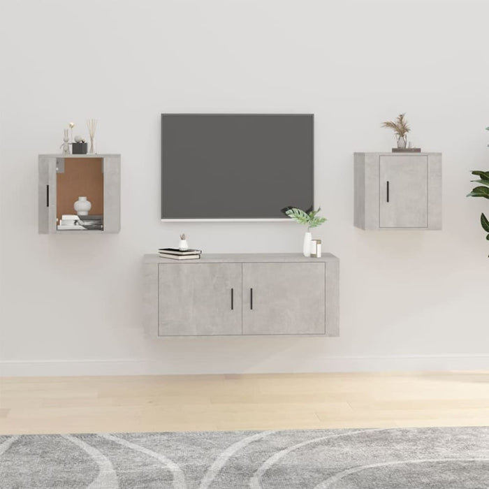Wall Mounted Tv Cabinets 2 Pcs Concrete Grey 40x34.5x40 Cm
