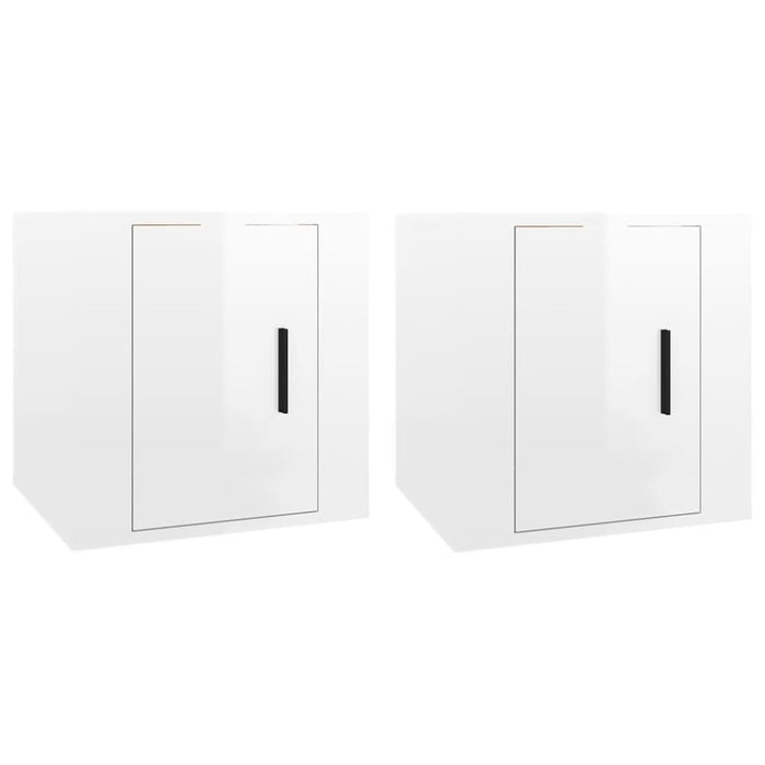 Wall Mounted Tv Cabinets 2 Pcs Glossy Look White 40x34.5x40
