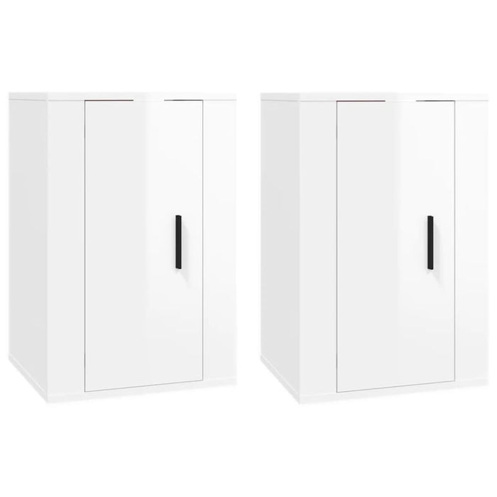 Wall Mounted Tv Cabinets 2 Pcs Glossy Look White 40x34.5x60