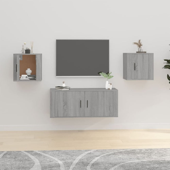 Wall Mounted Tv Cabinets 2 Pcs Grey Sonoma 40x34.5x40 Cm