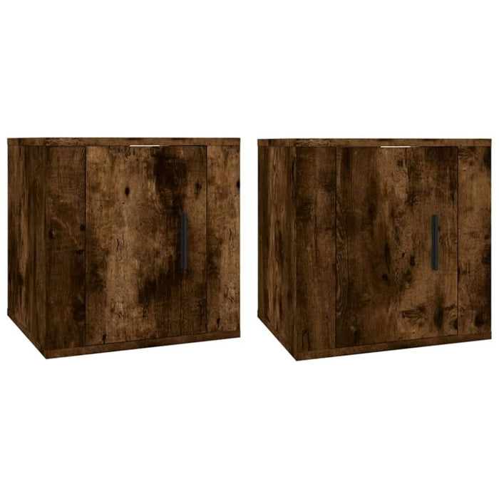 Wall Mounted Tv Cabinets 2 Pcs Smoked Oak 40x34.5x40 Cm