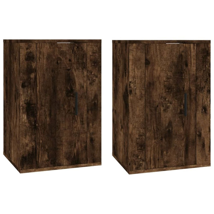 Wall Mounted Tv Cabinets 2 Pcs Smoked Oak 40x34.5x60 Cm