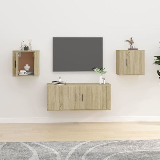 Wall Mounted Tv Cabinets 2 Pcs Sonoma Oak 40x34.5x40 Cm