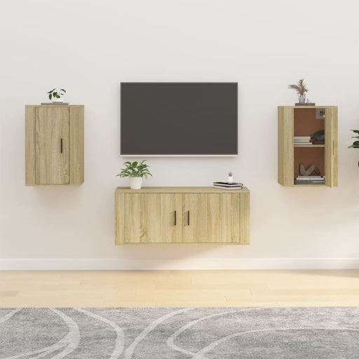 Wall Mounted Tv Cabinets 2 Pcs Sonoma Oak 40x34.5x60 Cm