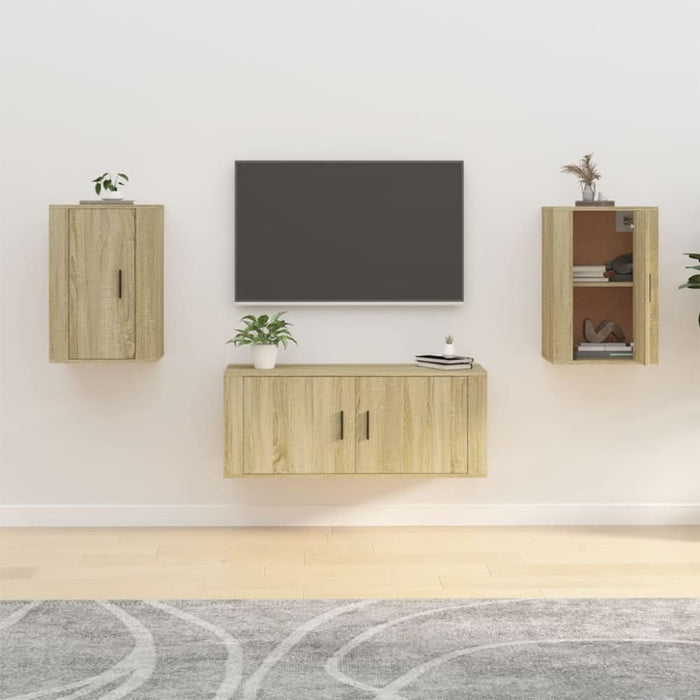 Wall Mounted Tv Cabinets 2 Pcs Sonoma Oak 40x34.5x60 Cm