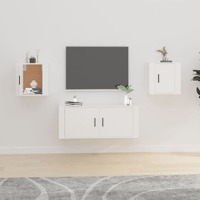 Wall Mounted Tv Cabinets 2 Pcs White 40x34.5x40 Cm Nollao