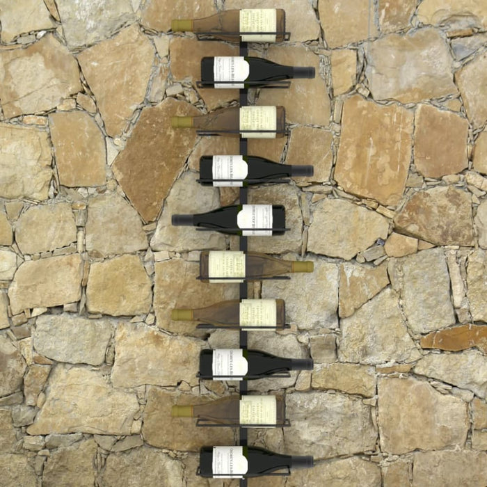 Wall-mounted Wine Rack for 10 Bottles Black Metal Xnkpll