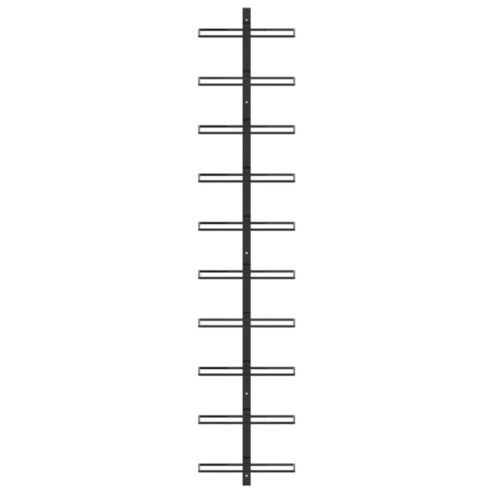 Wall-mounted Wine Rack for 10 Bottles Black Metal Xnkpll
