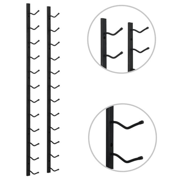 Wall Mounted Wine Rack for 12 Bottles Black Iron Xnxall