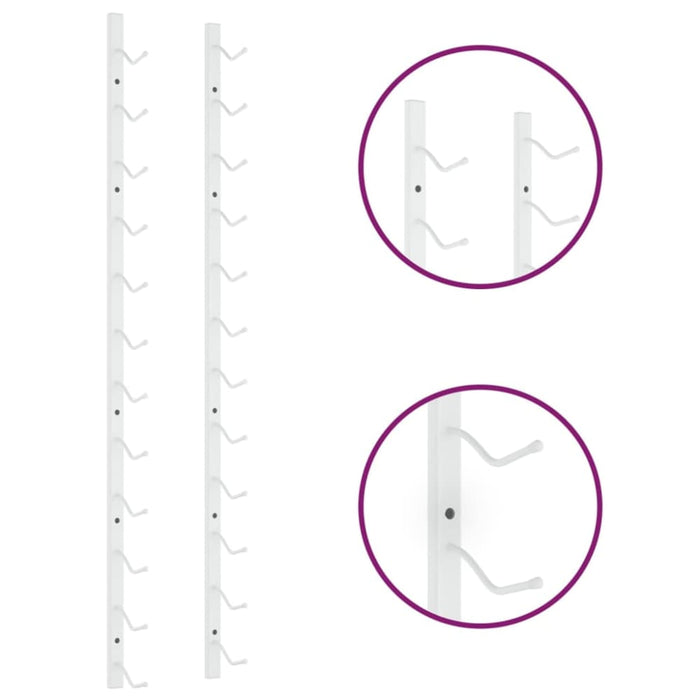 Wall Mounted Wine Rack for 12 Bottles White Iron Tabnik