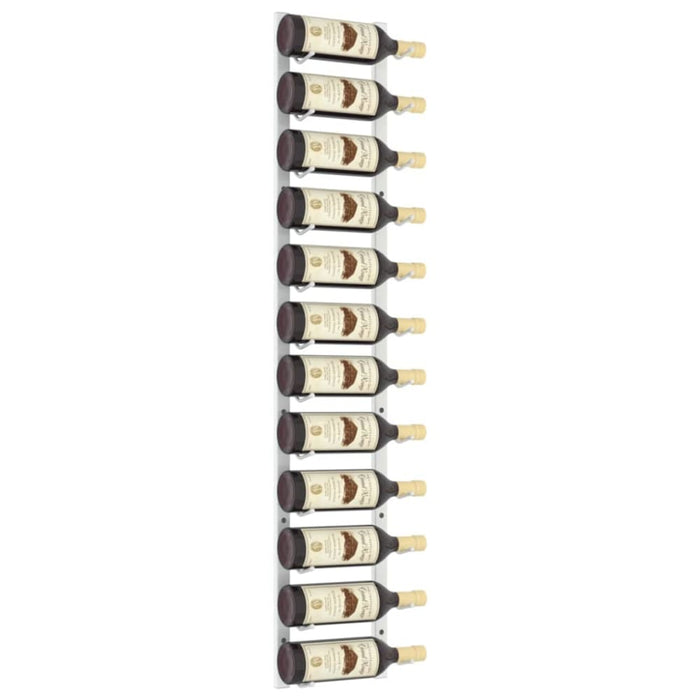 Wall Mounted Wine Rack for 12 Bottles White Iron Tabnik