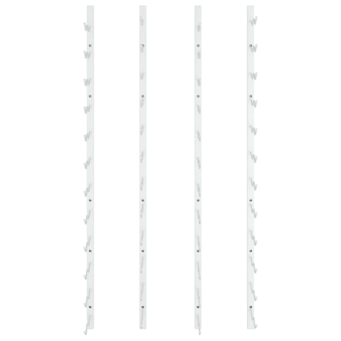 Wall Mounted Wine Rack for 24 Bottles 2 Pcs White Iron