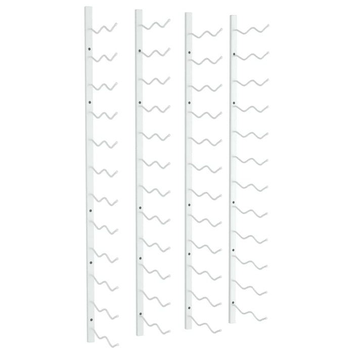 Wall Mounted Wine Rack for 24 Bottles 2 Pcs White Iron