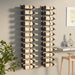 Wall Mounted Wine Rack for 24 Bottles 2 Pcs White Iron