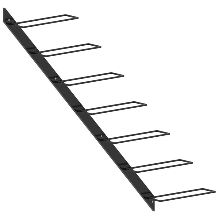 Wall-mounted Wine Rack for 7 Bottles Black Metal Xnkpla