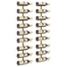 Wall-mounted Wine Rack For 9 Bottles 2 Pcs Gold Iron Tabkbt