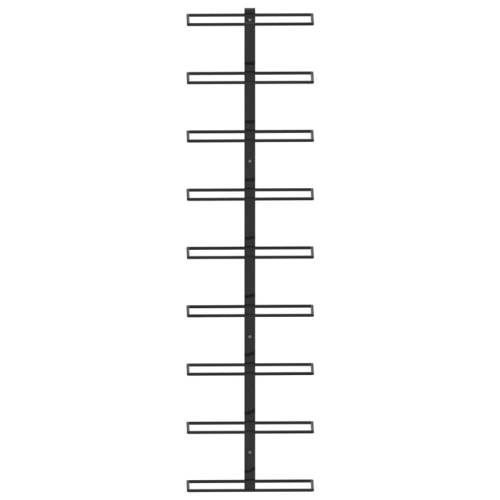 Wall-mounted Wine Rack for 9 Bottles Black Iron Xnkplo