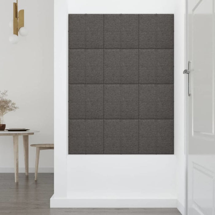 Wall Panels 12 Pcs Dark Grey 30x30 Cm Fabric 1.08 M² Taabtx