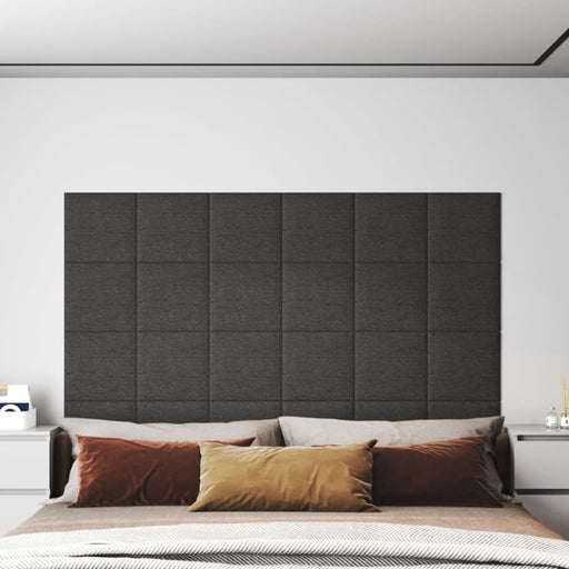 Wall Panels 12 Pcs Dark Grey 30x30 Cm Fabric 1.08 M² Tatikb