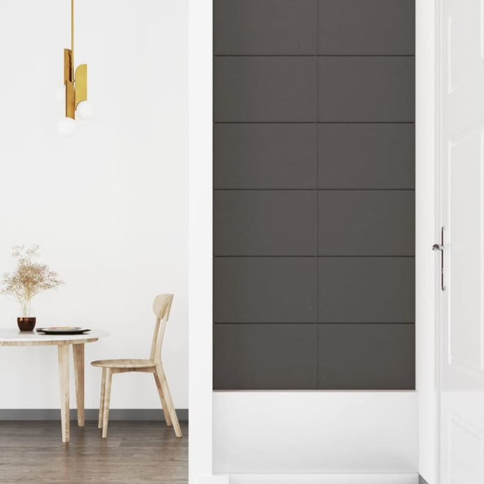 Wall Panels 12 Pcs Dark Grey 90x30 Cm Fabric 3.24 M² Taaool
