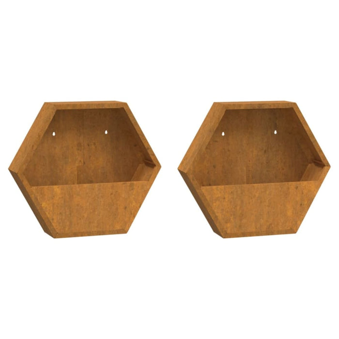 Wall Planters 2 Pcs Grey Corten Steel 46x10x40 Cm Nxtlnp