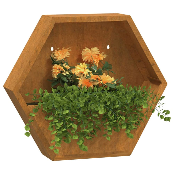 Wall Planters 2 Pcs Grey Corten Steel 46x10x40 Cm Nxtlnp