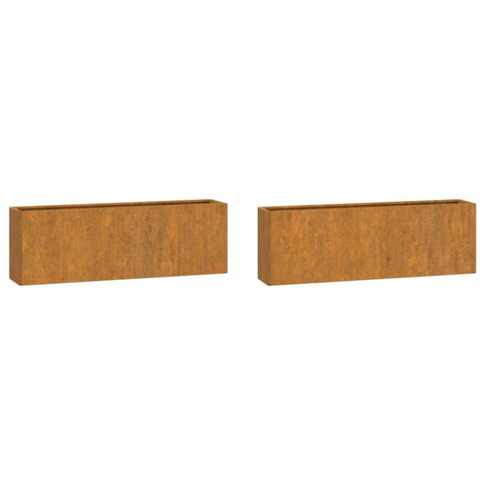 Wall Planters 2 Pcs Grey Corten Steel 53x10x17 Cm Nxtlnl