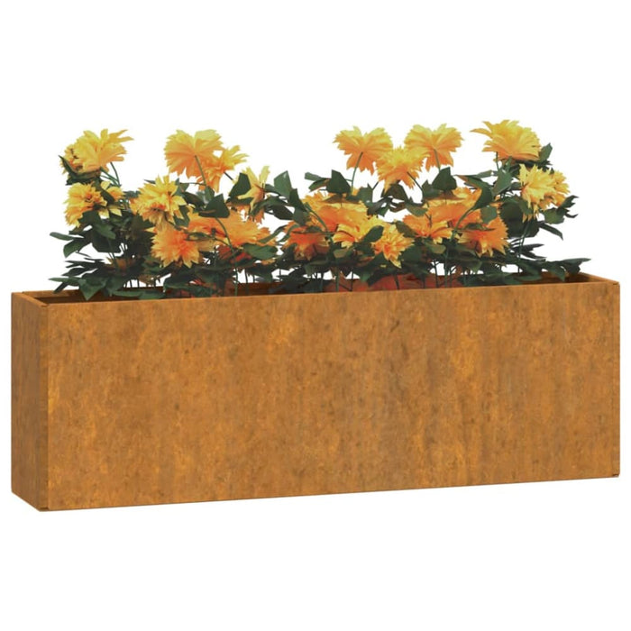 Wall Planters 2 Pcs Grey Corten Steel 53x10x17 Cm Nxtlnl