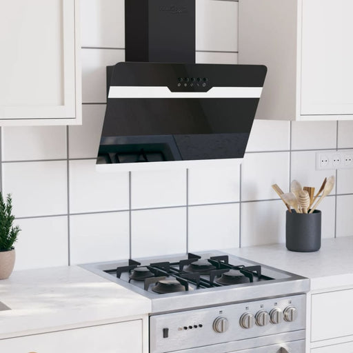 Wall Range Hood 60 Cm Steel And Tempered Glass Black Polli