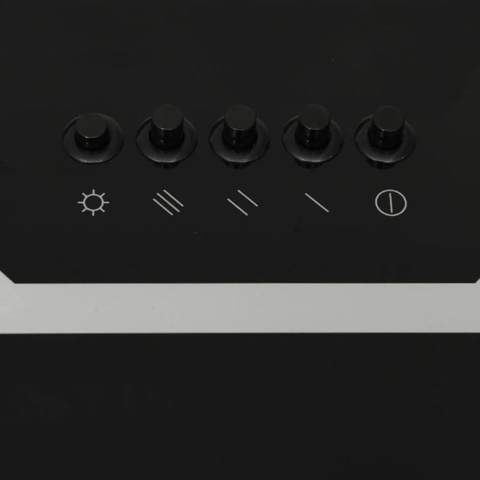 Wall Range Hood 90 Cm Steel And Tempered Glass Black Pollk