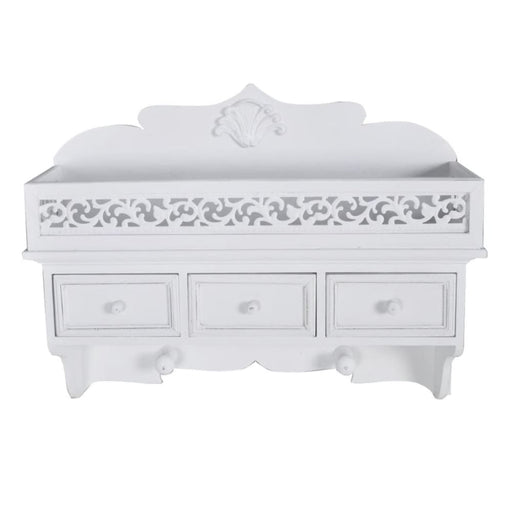 Wall Shelf Peg with 3 Drawers 2 Hooks Lbltb