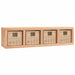 Wall Shelf with Baskets 62x18x16 Cm Solid Wood Walnut Tpbtib