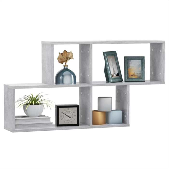 Wall Shelf Concrete Grey 100x18x53 Cm Chipboard Nbiola
