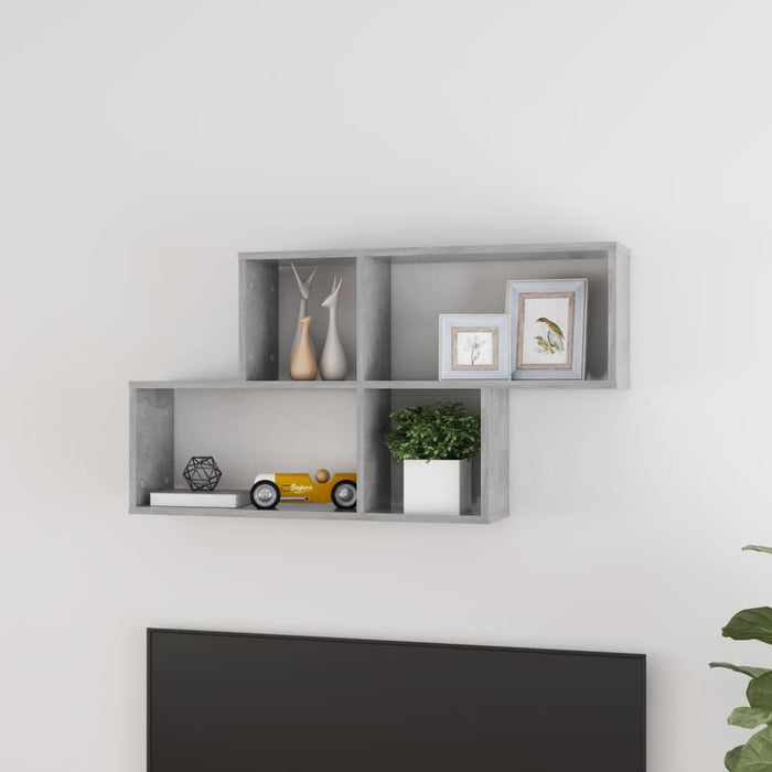 Wall Shelf Concrete Grey 100x18x53 Cm Chipboard Nbiola