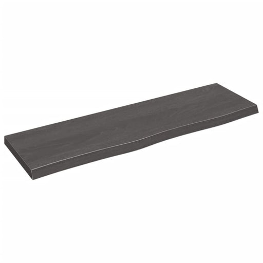 Wall Shelf Dark Grey 100x30x4 Cm Treated Solid Wood Oak