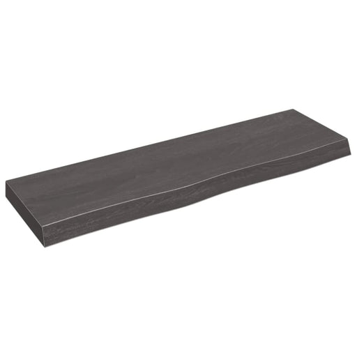 Wall Shelf Dark Grey 100x30x6 Cm Treated Solid Wood Oak